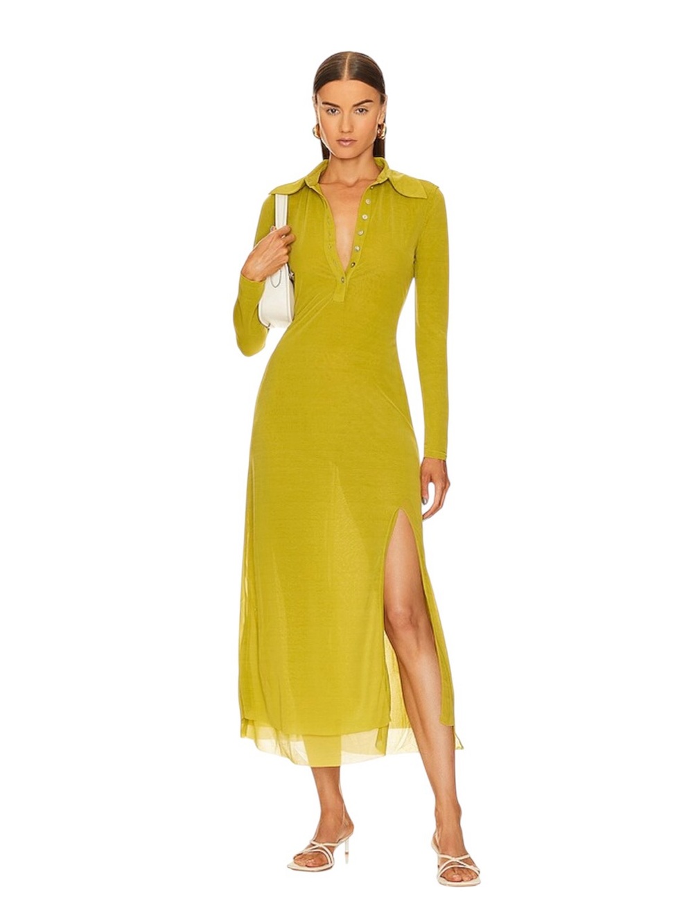 New Song Of Style Noma Midi Dress in Chartreuse